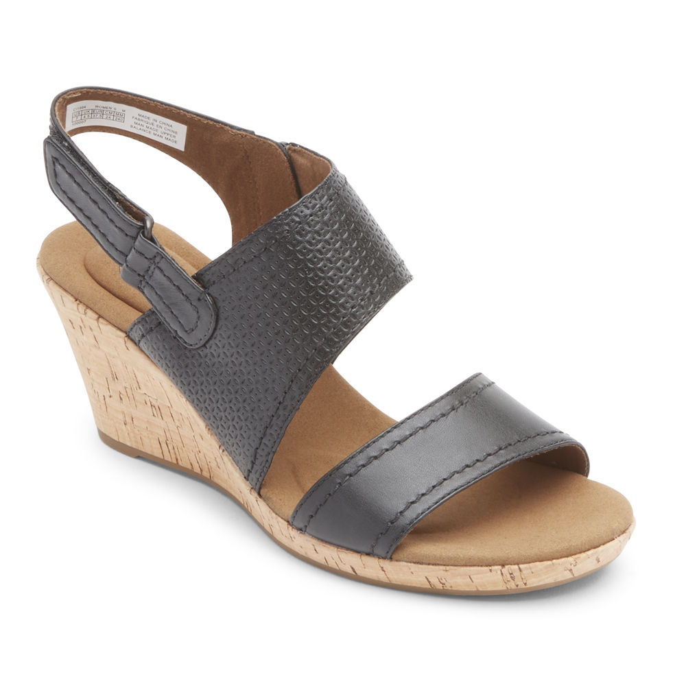 Rockport Sandaler Dam Svarta - Briah Asymmetrical 2-Piece - FVASX3067